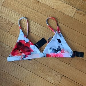 floral print bikini top